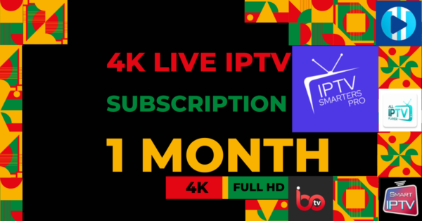 4K live IPTV subscription for 1 month offering high-definition streaming, over 35,000 live channels, and buffer-free viewing experience.