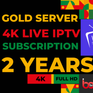 4K Live IPTV Subscription - GOLD Plan with over 35,000 channels, offering premium sports, movies, and international content with seamless, buffer-free streaming