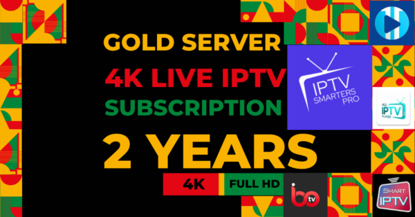 4K Live IPTV Subscription - GOLD Plan with over 35,000 channels, offering premium sports, movies, and international content with seamless, buffer-free streaming