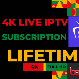 4K live IPTV subscription offering lifetime access with high-quality streaming, buffer-free experience, and a wide range of channels for endless entertainment.